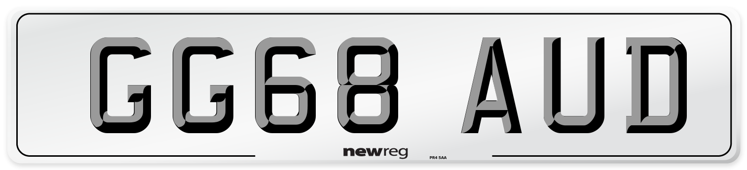 GG68 AUD Number Plate from New Reg
